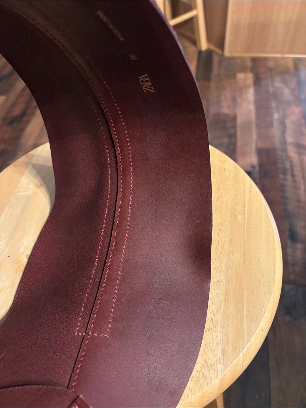 Zara Wide Burgundy Leather Corset Belt Gold Buckle Accent See Video & Photos - Picture 6 of 17